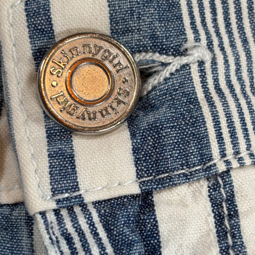 Skinnygirl Barry Wide Leg Crop Jeans Striped Blue White Size 26 2 Womens Denim - Picture 3 of 6